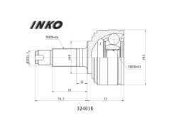 ���� ������� 26/22 (�������) Rover 25 (RF) 1.4 16V (62 kW) 1999.10- INKO 324018, �������� 324018 ����