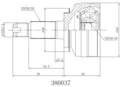 ���� ������� 26/28 (�������) Honda JAZZ III (GE_, GG_, GP_, ZA_) / FIT 1.3 I 07.2008- INKO 380037, �������� 380037 ����