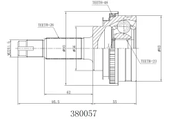 ���� ������� 26/23 ABS 48 (������� / �����) Toyota Corolla SED/CP/WG AE10#, CE100, EE10# 1991.08-2001.11 [GR] INKO 380057, ����� �������� 380057 ����