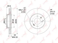 ���� ��������� �����. [256x22] 4 ���. Hyundai Accent(MC) 1.4-1.6 05-10 / i20 1.1D-1.6D 08- / Kia Rio II 1.4-1.6 05- Huyndai Accent(MC) 1.4-1.6 05-10/i...