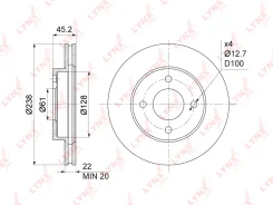���� ��������� �����. [237,5x22] Nissan AD(Y11) 1.5-1.8 99-05 Nissan AD(Y11) 1.5-1.8 99-05 Lynxauto BN1114 BN1114 ����