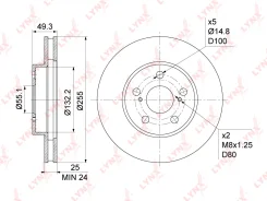���� ��������� �����. [255x25] Toyota Carina E(T19) 1.6-2.0D 92-97 / Caldina(T19, T21) 1.8-2.0D 92-02 / Celica 1.8 93-05 Toyota Carina E(T19) 1.6-2.0D...