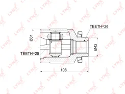 ���� ���������� R Hyundai Tucson (JM_) 2.0CRDi /2.0 05- / MT/AT / = INN RH Hyundai Tucson(JM) 2.0-2.0D 04-12 Lynxauto CI3770, ������ CI3770 ����