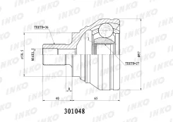 ���� ������� 36/27 (�������) Volkswagen LCV Caddy III (2KA, 2KB, 2KH, 2KJ) 1.9 SDi (55 kW) 2004.04- INKO 301048, �������� 301048 ����