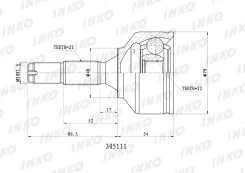 ���� ������� 21/22 (�������) Peugeot 1007 (KM_) 1.4 16V (65 kW) 2006.03- INKO 305111, �������� 305111 ����