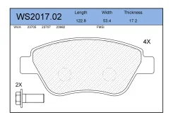 ������� ��������� �������� (�������) FIAT Doblo 23, Siena 2 Nanjing Fiat Inc. Palio 22 Jeenice WS201702, �������� WS201702 ����