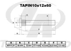 ������� ����� ������������ TA Tapin10x12x60 PIN10x12x60 �10�1.25 TAPIN10X12X60 ����