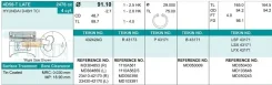 �������� ������� 4d56t, d4bh ���������+���������� d91,1+1.00 2,5hk-2hk-4 Mitsubishi 4D56T, D4BH Teikin 43242AG100 43242AG100 ����
