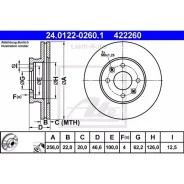 ���� ����. ������. ����. [256x22] 4 ���. Hyundai Accent 05-10/i20 08-, KIA Rio 05- 24012202601 ����