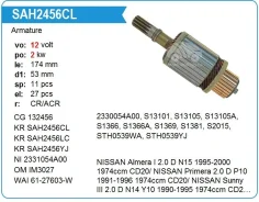 ����� ��������(�����) Nissan Sunny III 2.0 D N14 Y10 1990-1995 1974ccm CD20 Krauf SAH2456 ����