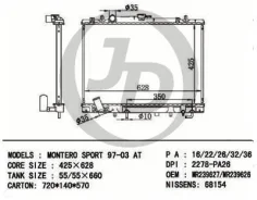 �������� ��������� AT ������ ������ ��� - ������ MI Pajero, Montero Sport 98- A/T JD JPR0099 JPR0099 ����