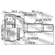 ���� �������� 29x55x26 | ��� ����/��� | Febest 0110-ZZE132A48 0110ZZE132A48 ����