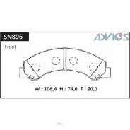 �������� ��������� ������� Advics �������� (F) HINO Dutro (03-11), Toyota DYNA / Toyoace (03-), Isuzu ELF (03-), Mazda Titan (03-) Advics SN896 SN896...