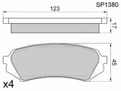 ������� ��������� HI-Q/Sangsin Brake SP1380, ������ SP1380 ����
