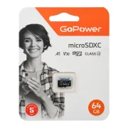 ����� ������ microSD 64GB Class10 70 ��/��� V30 ��� ��������, GoPower 00-00025677 ����