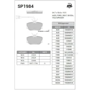 ������� ����. �������� Hi-Q Hyundai Volkswagen Transporter IV BOX 90-03 R (D877) Sangsin Brake SP1984 Sangsin Brake SP1984 SP1984 ����