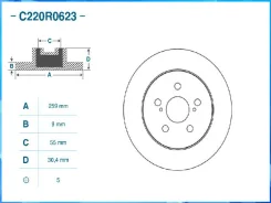 ���� ��������� ������ Toyota Prius 1.8 Hybrid 09-/Verso 1.3-1.4 10- (TRW DF6145) C220R0623 Cworks C220R0623 C220R0623 ����