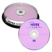 ���� DVD+RW 4.7 Gb (10 ��/ 4x/Cake Box) Mirex ����