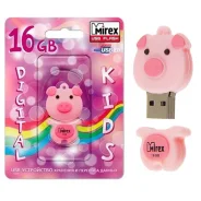 ������ USB2.0 Flash DRIVE 16Gb [Mirex Pig] Pink ����