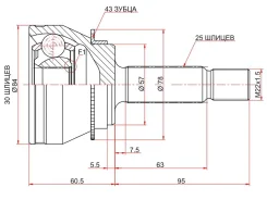 ���� (������� / �����) Mitsubishi Lancer 02-17 / Bravo 91-99 SAT MI-240A43, �������� MI240A43 ����