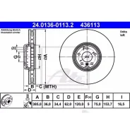 ���� ����. ������. ����. L [374x36] 5 ���. BMW X5 (E70/F15/F18)/X6 (E71/E72/F16/F86) 07- ATE 24013601132 24013601132 ����
