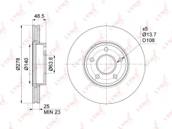 ���� ��������� ������������� (278x25) | ����� | LYNXauto BN1024 BN1024 ����