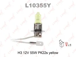 ����� H3 12V55W Pk22s Yellow LYNXauto L10355Y L10355Y ����