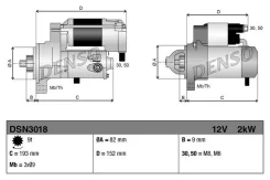 ������� 12V 2.0Kw ALFA Romeo 145,147,156 97-01/FIAT Brava, Doblo, Marea, Punto, Stilo 96-/Lancia Lybra 99-05 Denso DSN3018 ����