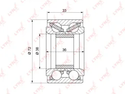 ��������� ������� �����. [��� ABS, 36/33x38x72] LYNX AUTO WB-1088 WB1088 ����