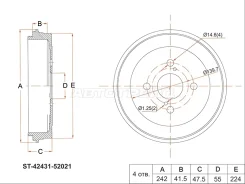 ������� ��������� Toyota 99-05 ST4243152021 Cargo, ������ ST4243152021 ����