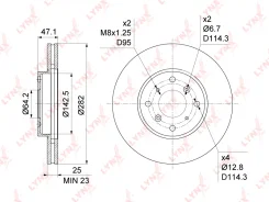 ���� ��������� ������������� (282x25) | ����� | BN1043 LYNXauto BN1043 ����