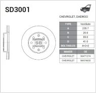 ���� ��������� �������� ������������� Sangsin Brake SD3001 SD3001 ����