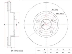 ���� ��������� (�����) Toyota Crown 97-01 / Mark II (X80, X90, X100, X110) 90-04 / Altezza 98-05 / Brev SAT ST4351222220 ST4351222220 ����