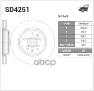 ���� ��������� �������� Nissan Qashqai/X-Trail 14- SD4251 Sangsin brake ���. SD4251 SD4251 ����