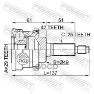 ���� �������� 29x49x25 Suzuki Liana 04- Febest 0710-029A42 0710029A42 ����
