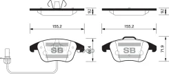 ������� ��������� AUDI A4/A4 Allroad/A5 1.8-3.2 07- �������� � ����. SP2144 Sangsin brake ���. SP2144 SP2144 ����
