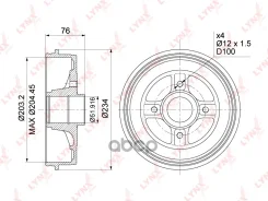 ������� ��������� (203x50,5) LYNXauto ���. BM1003 BM1003 ����