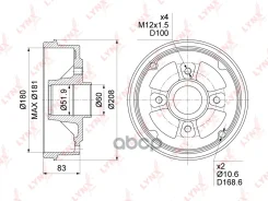 ������� ��������� (180x52) LYNXauto ���. BM1033 BM1033 ����