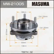 ���������� ����. ���. �.! Nissan Teana(J32)3.5 08/Teana(J32R) 09/Murano Z51 07 Masuma ���. MW-21005 �-�� MW21005 ����