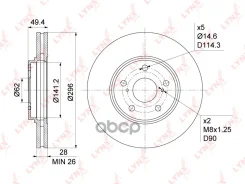 ���� ��������� ������������� �������� (296x28) LYNXauto ���. BN1167 BN1167 ����