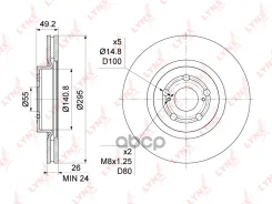 ���� ��������� ������������� �������� (295x26) LYNXauto ���. BN1162 BN1162 ����