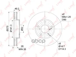 ���� ��������� ������������� �������� (275x28) LYNXauto ���. BN1152 BN1152 ����