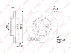 ���� ��������� ������������� (275x25) | ����� | Toyota RAV 4 III 2.4 05-12 / Prius 1.8h 11- / Noah 2.0 07- 6,525 LYNXauto ���. BN1157 BN1157 ����