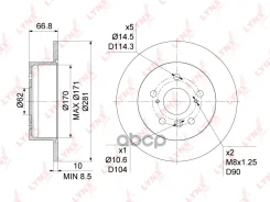���� ��������� ��������������� (281x10) | ��� | Toyota Camry(V40, V50) 2.4-3.5 06-/ Lexus ES 3.5 06-12 BN-1136 LYNXauto ���. BN1136 BN1136 ����