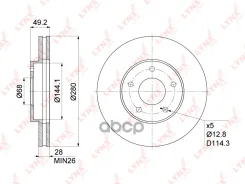 ���� ��������� ������������� �������� (280x28) LYNXauto ���. BN1108 BN1108 ����