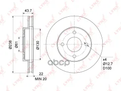 ���� ��������� ������������� (238x22) | ����� | Nissan Micra(K12, K13) 1.2-1.5D 03- / Note(E11) 1.4-1.5D 05-12 / Tiida 1.5 04-09 / Cube(Z11) 1.4-1.5 0...