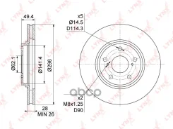 ���� ��������� ������������� (296x28) | ����� | Toyota Camry(V30) 2.4-3.0 01-06 / Harrier 2.2-3.0 97-03 BN-1176 LYNXauto ���. BN1176 BN1176 ����