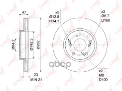 ���� ��������� ������������� �������� (282x23) LYNXauto ���. BN1045 BN1045 ����