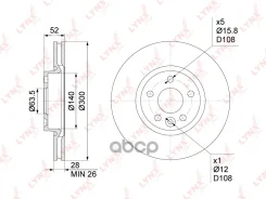 ���� ��������� ������������� �������� (300x28) LYNXauto ���. BN1027 BN1027 ����