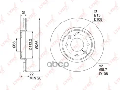 ���� ��������� ������������� �������� (266x22) LYNXauto ���. BN1014 BN1014 ����